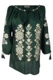 Bluza dama tip ie R222, verde/auriu , marimea M