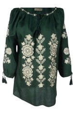 Bluza dama tip ie R222, verde/auriu , marimea L foto