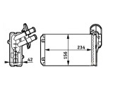 Radiator incalzire Skoda Octavia 1 Seat Ibiza Arosa Audi A3 1996-2003 Vw Golf 2 Golf 3 Polo Vento Lupo 234x156x42mm, Rapid