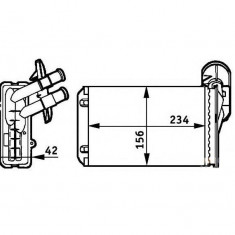 Radiator incalzire Skoda Octavia 1 Seat Ibiza Arosa Audi A3 1996-2003 Vw Golf 2 Golf 3 Polo Vento Lupo 234x156x42mm