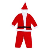 Costum mos craciun pentru baiat, 7-9 ani, 5 piese, catifea, Oem