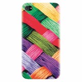 Husa silicon pentru Apple Iphone 4 / 4S, Colorful Woolen Art