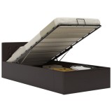 Cumpara ieftin Cadru pat hidraulic cu ladă gri 90x200 cm, piele ecologică