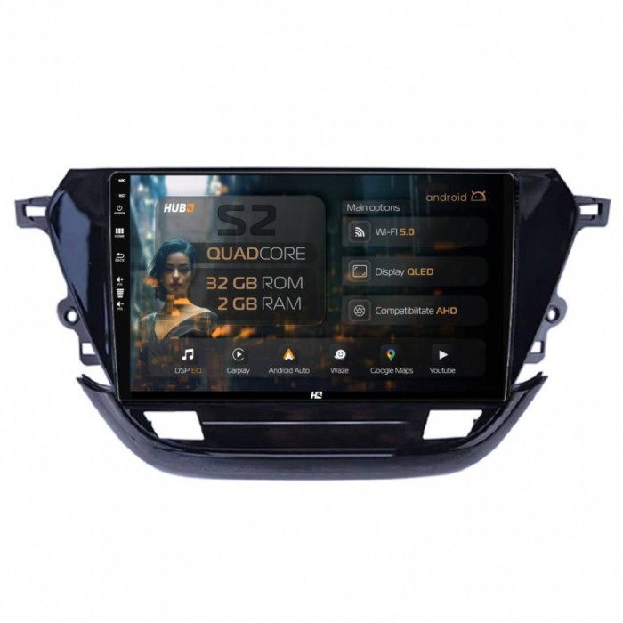 Navigatie Opel Corsa F (2019+) 2GB RAM Android 13 GPS Wi-FI Carplay Android Auto USB Bluetooth Radio Waze Touchscreen 9 inch