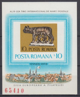 1978 LP 968 TARGUL FILATELIC INTERNATIONAL ESSEN COLITA NEDANTELATA MNH foto