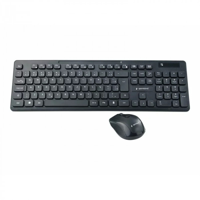 Kit tastatura si mouse wireless GEMBIRD negru KBS-WCH-03
