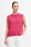 United Colors of Benetton vestă din amestec de l&acirc;nă culoarea bej, light, 126WD10BA