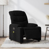 VidaXL Fotoliu electric de masaj rabatabil, negru, textil