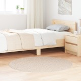 Covor pufos vidaXL cu spate din latex crem &oslash;120 cm