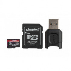 Kit Card de memorie Kingston Canvas React Plus 256GB MicroSD Clasa 10 + Card Reader USB Black foto