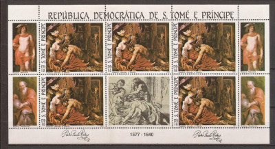 S. TOME E PRINCIPE 1983 PICTURA RUBENS ( bloc dantelat) MNH foto