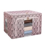 Cutie depozitare, flippy, 66l, din material textil, 50 x 40 x 33 cm, pentru haine si lenjerii, model bambus, roz