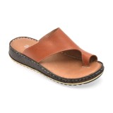 Papuci SHOOZY maro, EV2849, din piele naturala