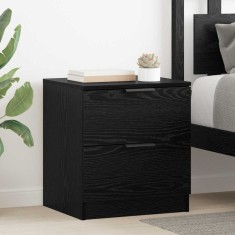 vidaXL Dulap de noapte cu sertar 2 pcs Stejar negru 45 x 39 x 50 cm 880509