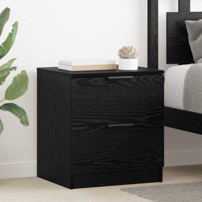 vidaXL Dulap de noapte cu sertar 2 pcs Stejar negru 45 x 39 x 50 cm 880509 foto