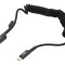 Cablu spiralat USB 2.0 A la C 1m negru 2A