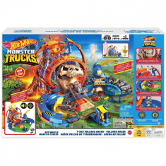 Set de joaca Hot Wheels, Monster Truck T-Rex Volcano Arena