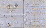 France 1854 Stampless Cover + Content Le Havre to Paris D.848