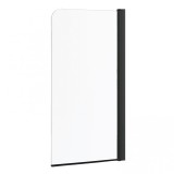 Paravan de baie Cristal 1 BL 150x80 cm, profil negru, sticlă transparentă
