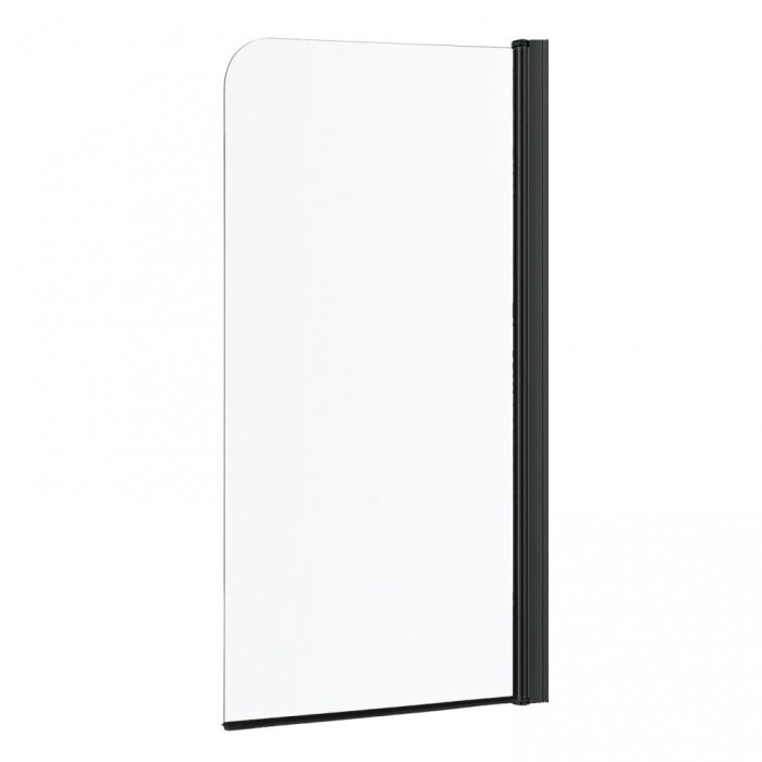 Paravan de baie Cristal 1 BL 150x80 cm, profil negru, sticlă transparentă