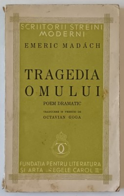 TRAGEDIA OMULUI , POEM DRAMATIC de EMERIC MADACH , 1934 foto