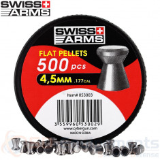 500 alice pelete capse calibrul 4.5 mm / 177 - 0.49 gr. SWISS ARMS cap plat foto