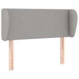 Cumpara ieftin Tablie de pat cu aripioare gri deschis 83x23x78/88 cm textil