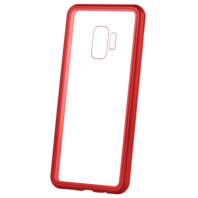 Husa Aluminiu OEM Magneto Frame cu spate din sticla pentru Samsung Galaxy A20 A205 / Samsung Galaxy A30 A305, Rosie foto