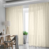 Cumpara ieftin Set perdea tip tesatura in cu rejansa din bumbac tip fagure, Havana, Madison, 450x275 cm, Crem, 2 buc
