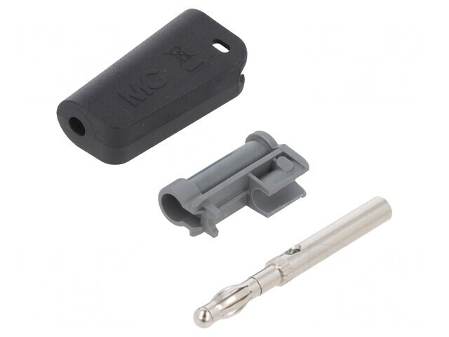 Mufă Banană Neagră 4mm 19A 30VAC 60VDC