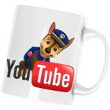 Cana alba personalizata &quot;Paw Patrol Youtube Creator Politist Youtuber&quot;, INOVATIX&reg;. 330ml, Oem