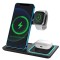 Incarcator Wi-Fi 3 in 1, compatibila cu iPhone, apple watch si airPods, incarcare rapida , suport reglabil