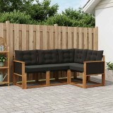 Cumpara ieftin Set de canapele de exterior 4 buc. 4-Locuri Natural si Negru