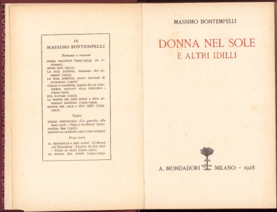 HST C4126N Donna nel sole e altri idilli di Massimo Bontempelli 1928 foto