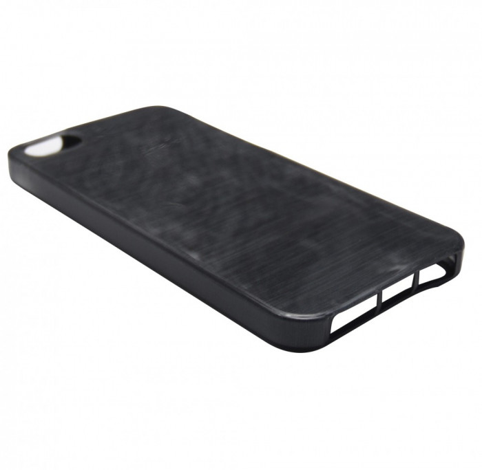 Husa silicon negru sidefat (Brush) pentru Apple iPhone 5/5S/SE