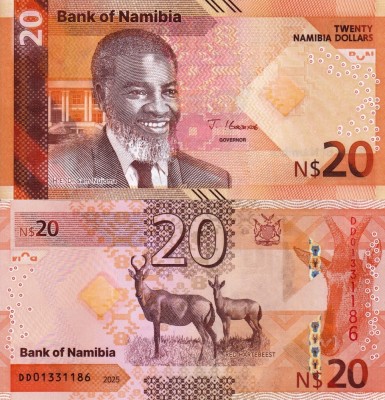 NAMIBIA 20 dollars 2025 UNC!!! foto