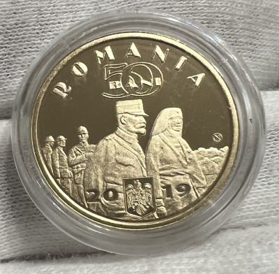 50 Bani 2019 PROOF, Alama, Romania, Regina Maria foto