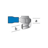 Papuci electrici izolati, tata, albastru Plat, terminale pe cablu, 6,3x0,8mm, lungime 18,50 mm, crimpat, 562, 10 terminale la blister Carpoint AutoDri