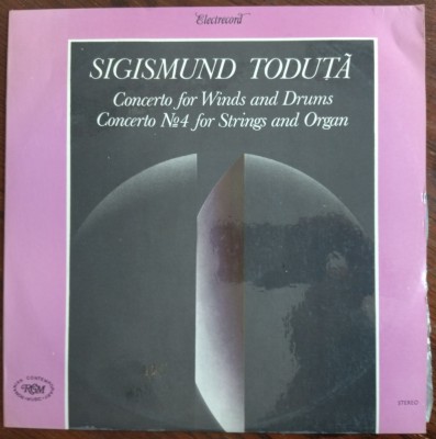 DISC LP RCM: SIGISMUND TODUTA-CONCERTO WINDS&amp;amp;DRUMS/CONCERTO 4 STRINGS&amp;amp;ORGAN/1985 foto