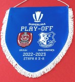 Fanion oficial Superliga- meci -fotbal CFR CLUJ - FARUL CONSTANTA (sezonul 2022-2023)PLAY OFF-ETAPA 10-a