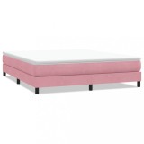 Cumpara ieftin Pat cu arcuri fara saltea roz 180x220 cm catifea