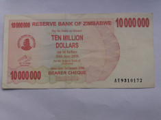 ZIMBABWE - 10 000 000 dollars 2008-aUNC foto