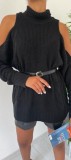Cumpara ieftin Pulover Tricotat Negru Cu Umerii Goi, Berenice