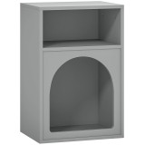 HOMCOM Noptieră &icirc;ngustă cu 2 compartimente deschise, design &icirc;n formă de arc, 40x30x60 cm, gri | Aosom Romania