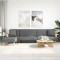 Gossi canapea extensibila in forma de l gri 279x140x70 cm textil