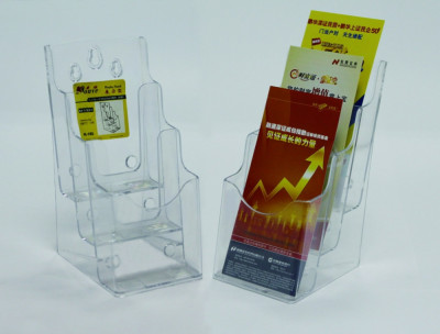 Display Plastic Pentru Brosuri, De Birou/perete, 3 X 1/3a4, Kejea - Transparent foto