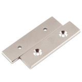 Magnet neodim bloc 80 x 20 x 4 mm cu găuri &icirc;ngropate D4,5 / D9,46 mm