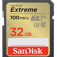 Card de memorie SanDisk Extreme SDSDXVT-032G-GNCIN, SDHC, 32GB, UHS-I U3, Clasa 10, V30