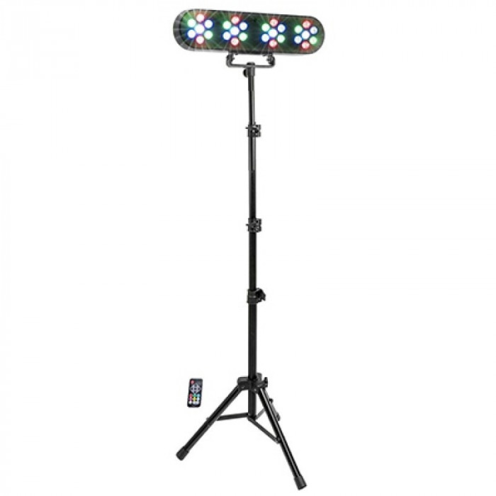 LED Bar RGBW Party, trepied inclus, 4 x 7 x 1 W, functionare automata, controlata de muzica sau telecomanda