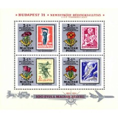Ungaria 1971 - 100 de ani filatelie, bloc neuzat